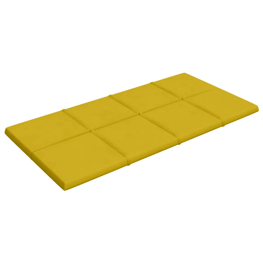 Tête de lit murale 12 pcs Jaune 60 x 30 cm Velours - 4