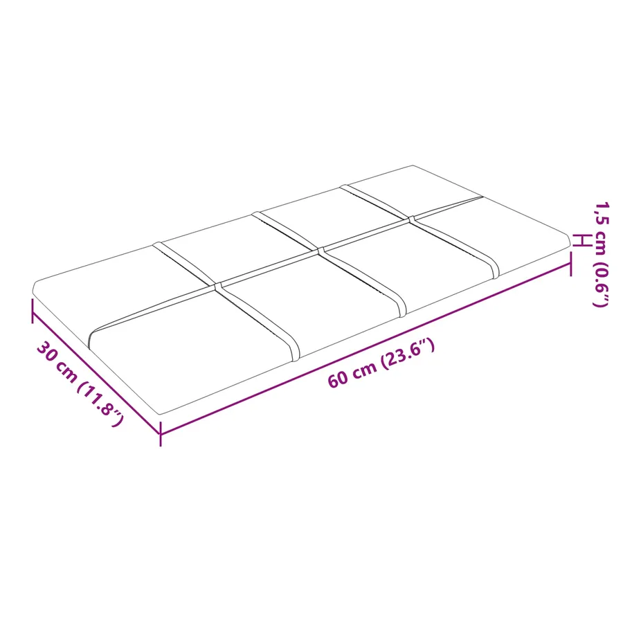 Tête de lit murale 12 pcs Jaune 60 x 30 cm Velours - 7