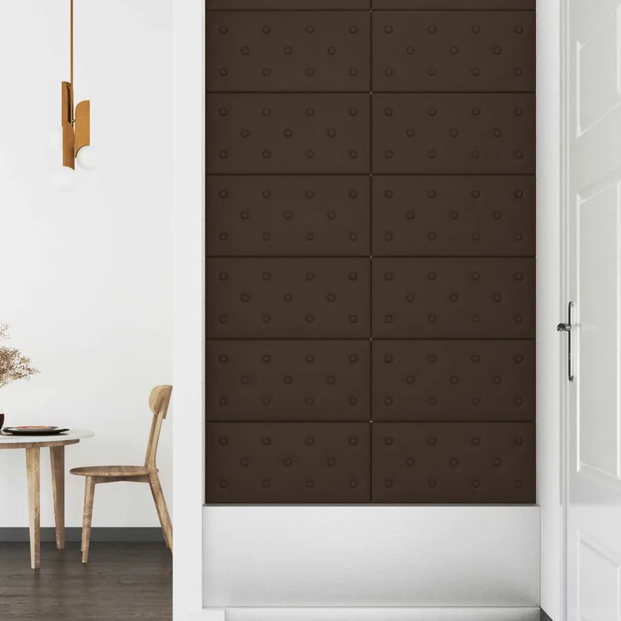 Tête de lit murale 12 pcs Marron 60 x 30 cm Simili cuir - 3