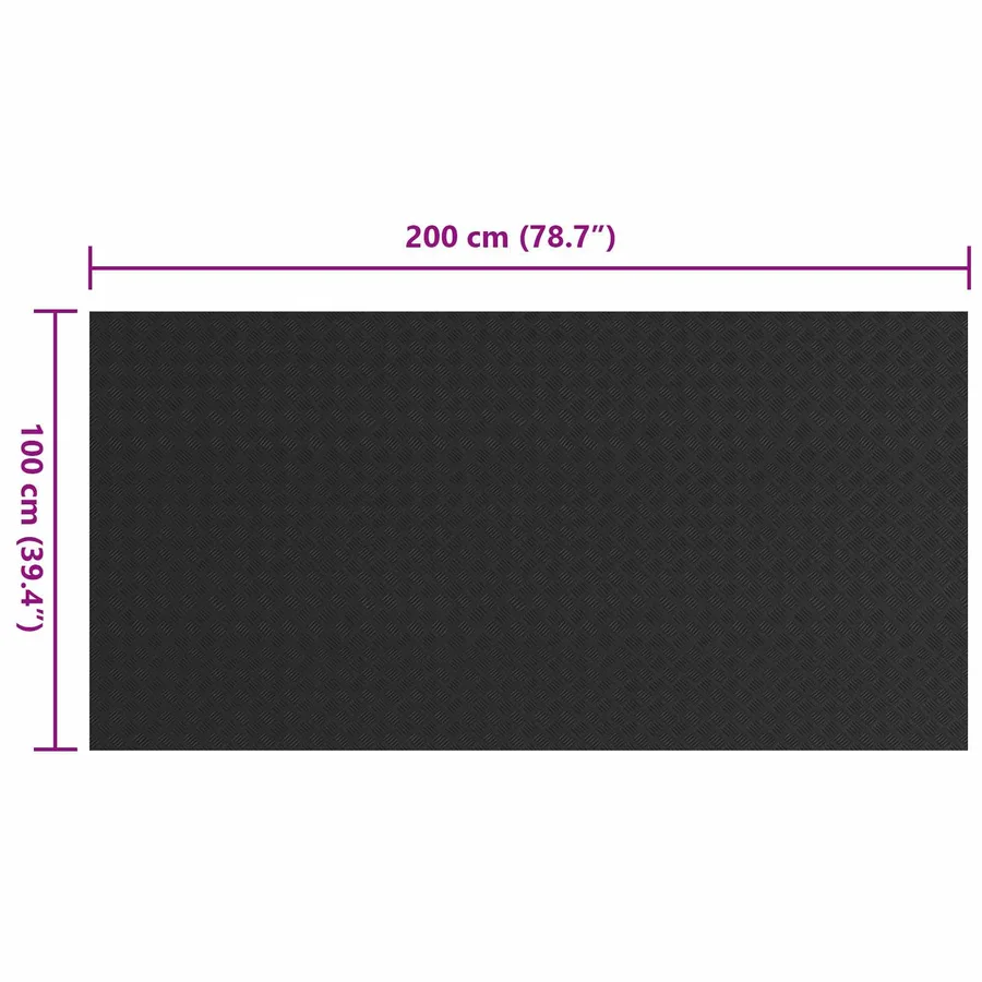 Tapis de sol Noir 1 x 2 m Caoutchouc - 6