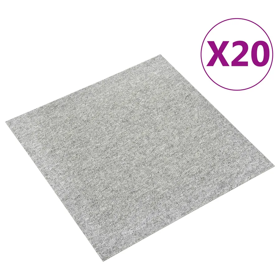 Tapis 20 pcs Gris clair 50 x 50 cm 100% Polypropylène - 2