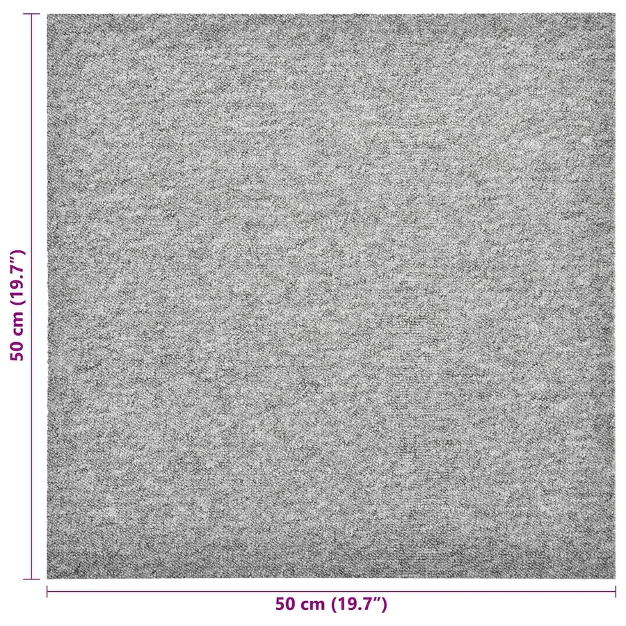 Tapis 20 pcs Gris clair 50 x 50 cm 100% Polypropylène - 8