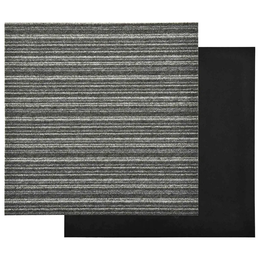 Tapis 20 pcs Anthracite rayé 50 x 50 cm 100% Polypropylène - 3