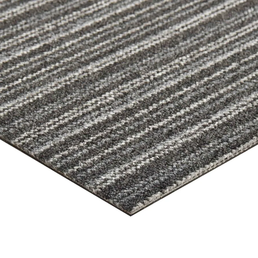 Tapis 20 pcs Anthracite rayé 50 x 50 cm 100% Polypropylène - 5