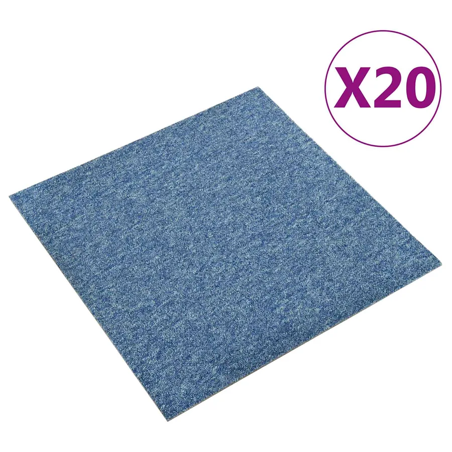 Tapis 20 pcs Bleu 50 x 50 cm 100% Polypropylène - 2