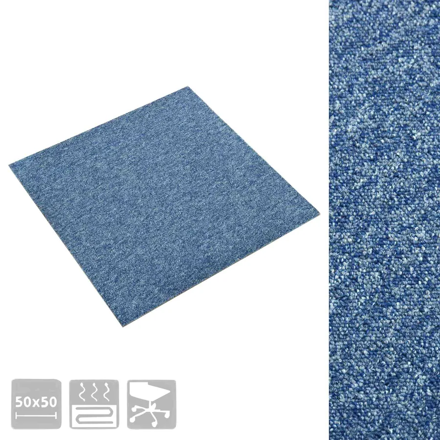 Tapis 20 pcs Bleu 50 x 50 cm 100% Polypropylène - 7