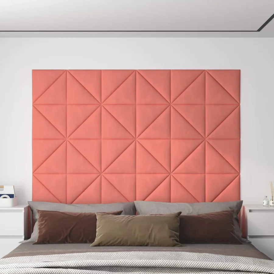 Tête de lit murale 12 pcs Rose Velours