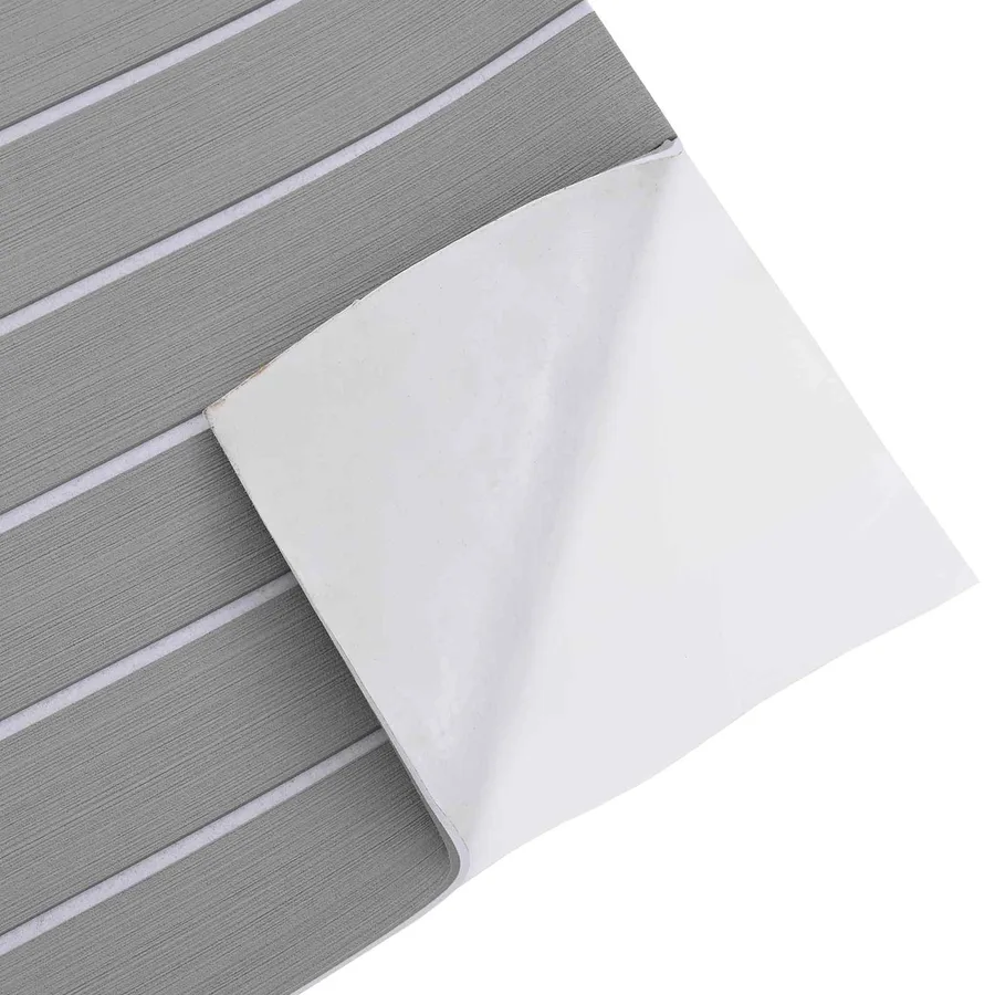 Tapis de bateau Rayé Gris clair et blanc 240 x 90 cm EVA - 4