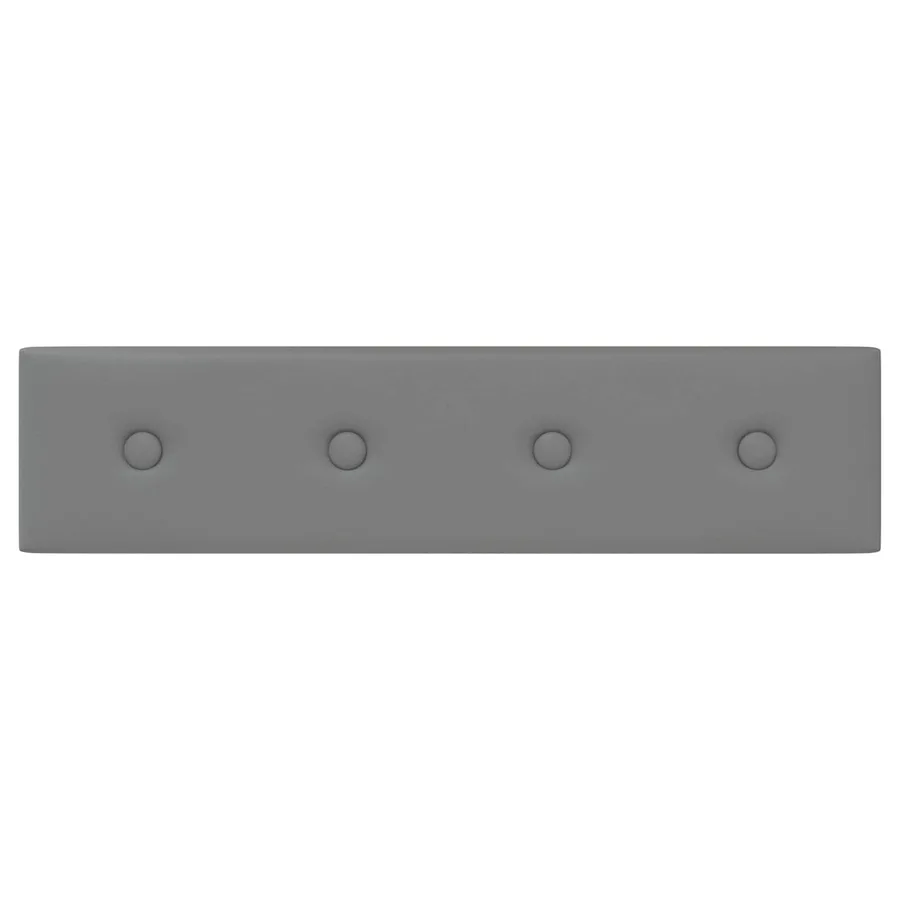 Tête de lit murale 12 pcs Gris 60 x 15 cm Simili cuir - 4
