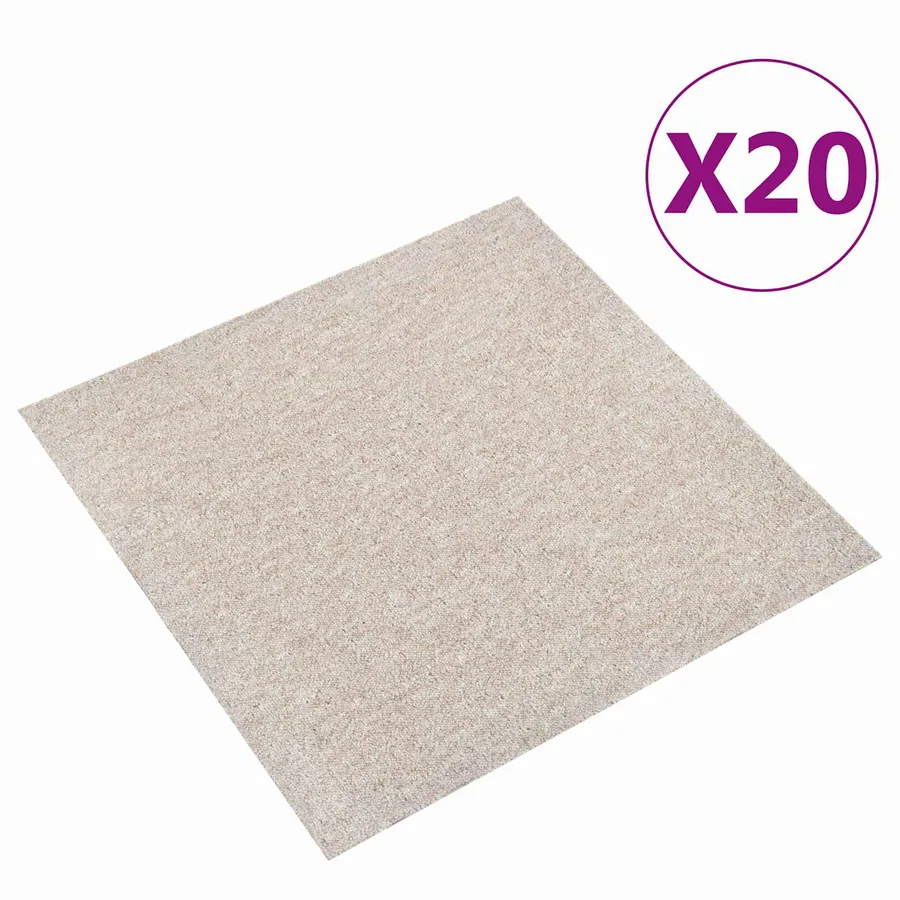 Tapis 20 pcs Beige clair 50 x 50 cm 100% Polypropylène - 2