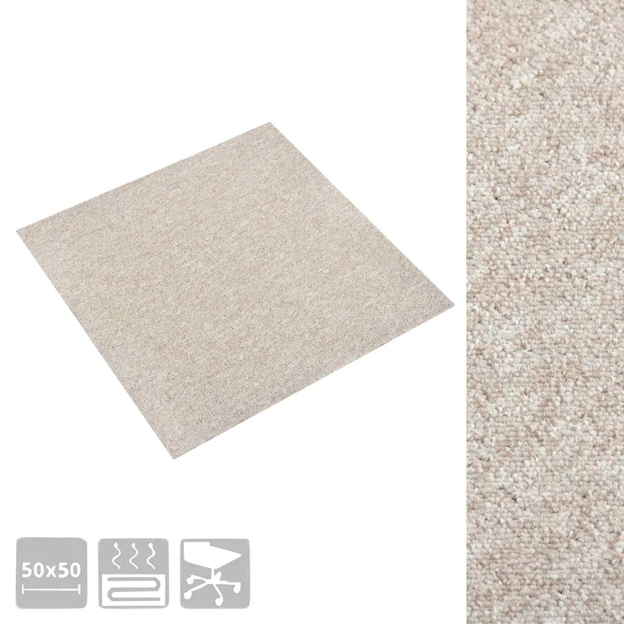 Tapis 20 pcs Beige clair 50 x 50 cm 100% Polypropylène - 7