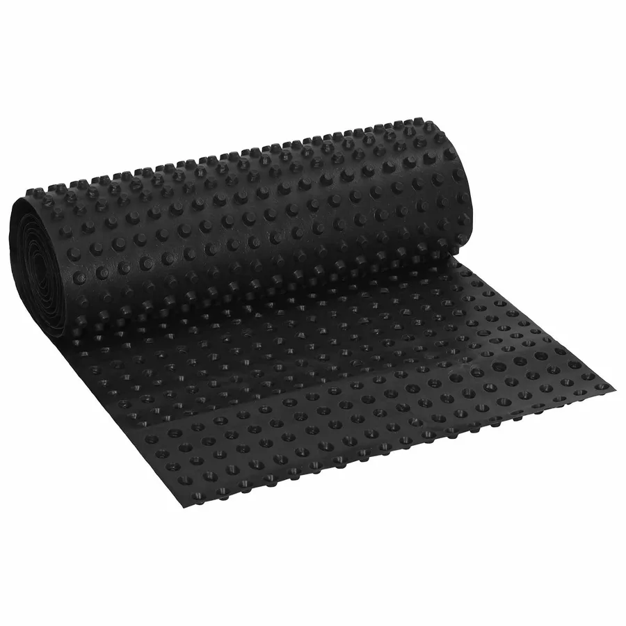 Feuille de drainage nervurée Noir 0,5 x 10 m HDPE - 2