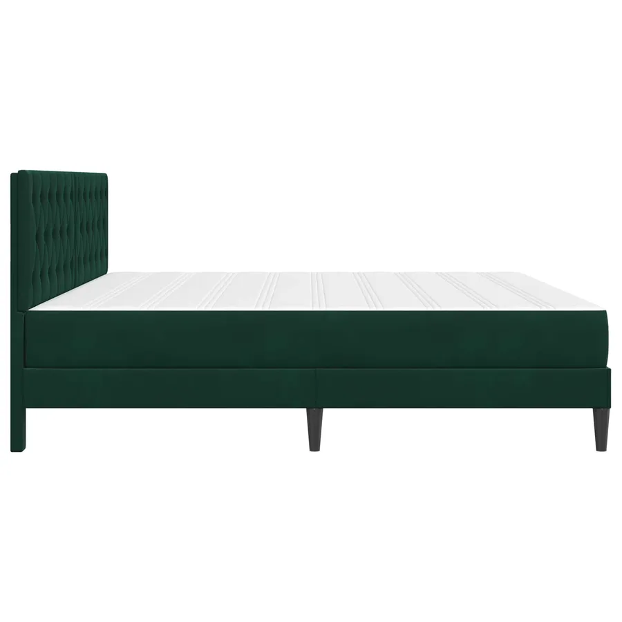 Cadre de lit avec matelas Vert foncé 200 x 200 cm Velours - 7