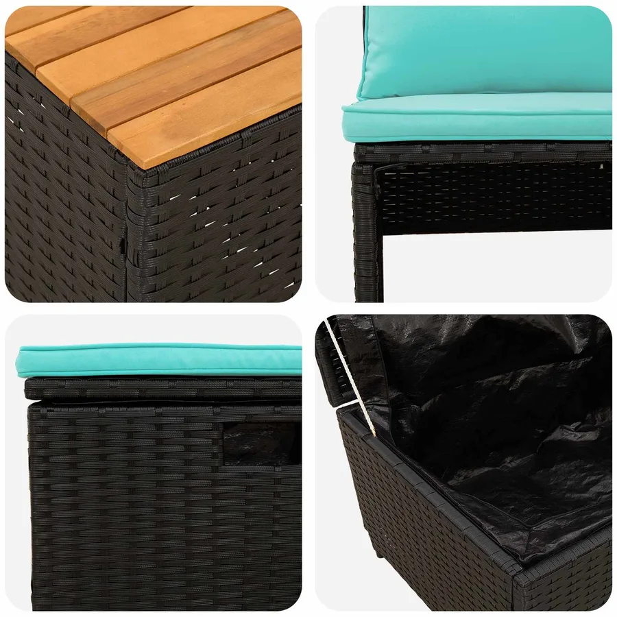 Ensemble de canapés d'extérieur 4 -Seater 4 pcs 55 x 30 x 39 cm - 11
