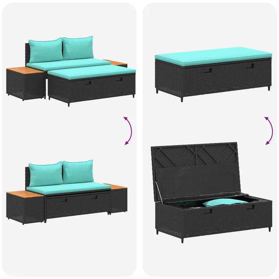 Ensemble de canapés d'extérieur 4 -Seater 4 pcs 55 x 30 x 39 cm - 12