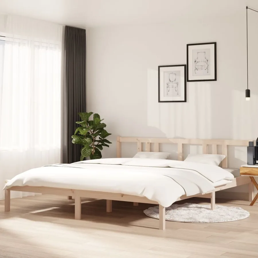 Cadre de lit sans matelas bois massif 180x200 cm