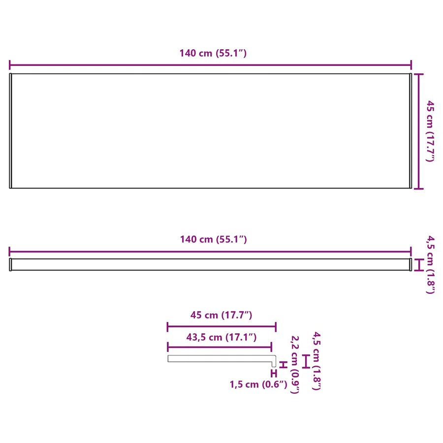 Appui de fenêtre Anthracite avec grain de bois PVC - 13