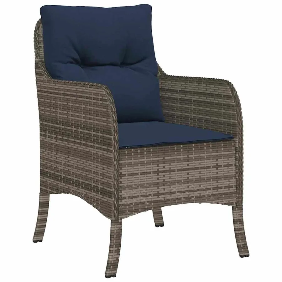 Ensemble de salle à manger pour jardin 7 pcs Gris polyrotin - 6