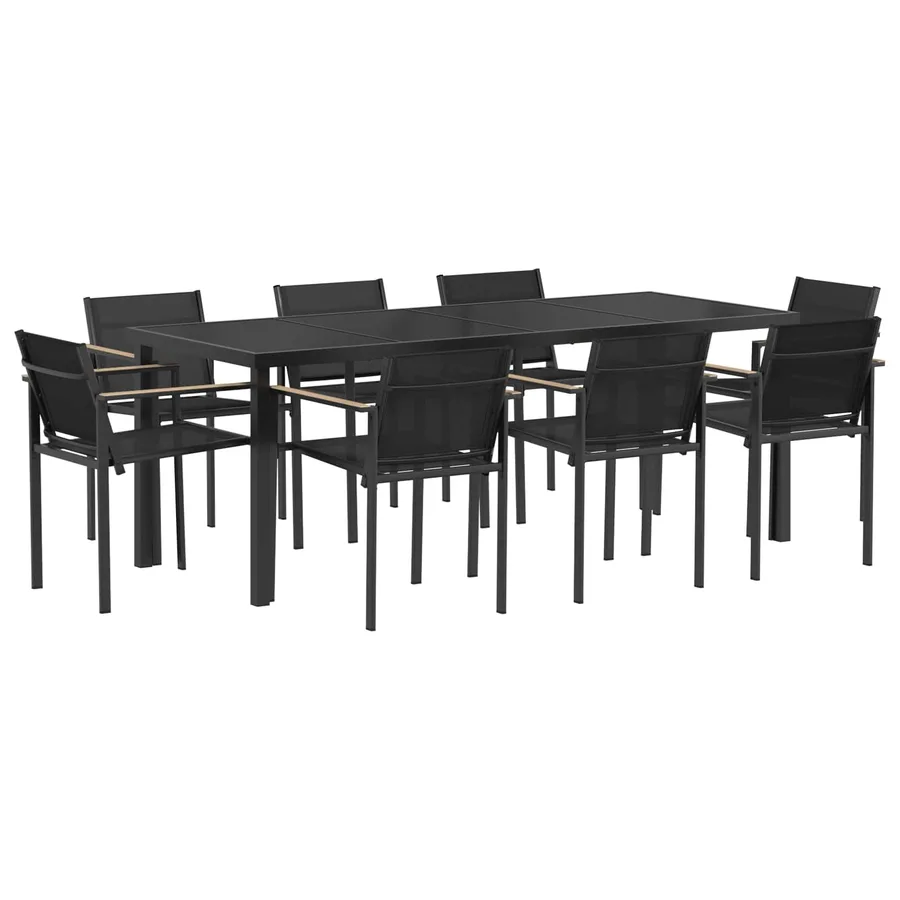 Ensemble de meubles d'extérieur 9 pcs Noir et anthracite - 2