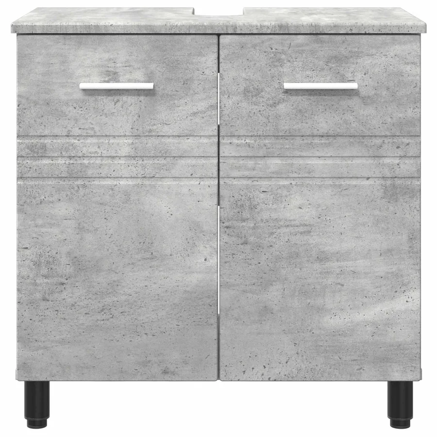 Unité de vanité de salle de bain Gris béton 60 x 35 x 60 cm - 5