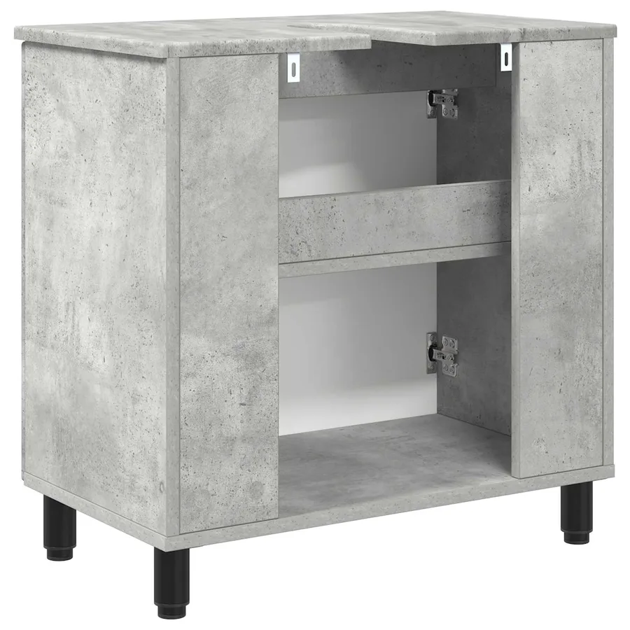 Unité de vanité de salle de bain Gris béton 60 x 35 x 60 cm - 7
