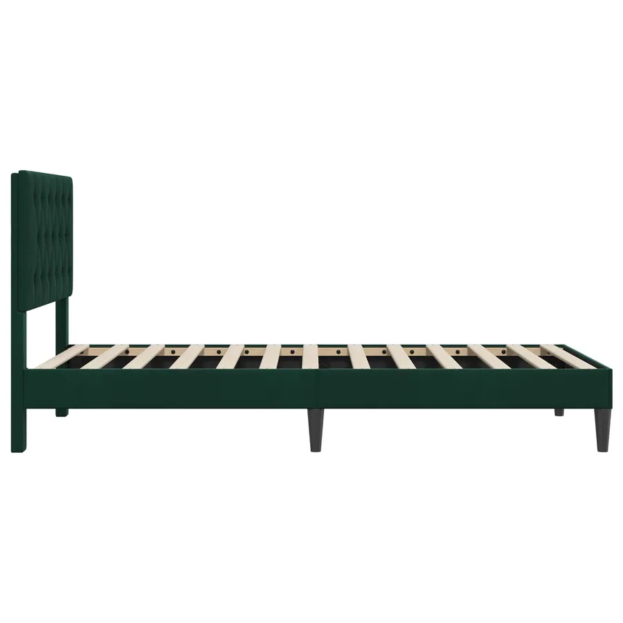 Cadre de lit avec tête de lit Vert foncé 80 x 200 cm Velours - 5
