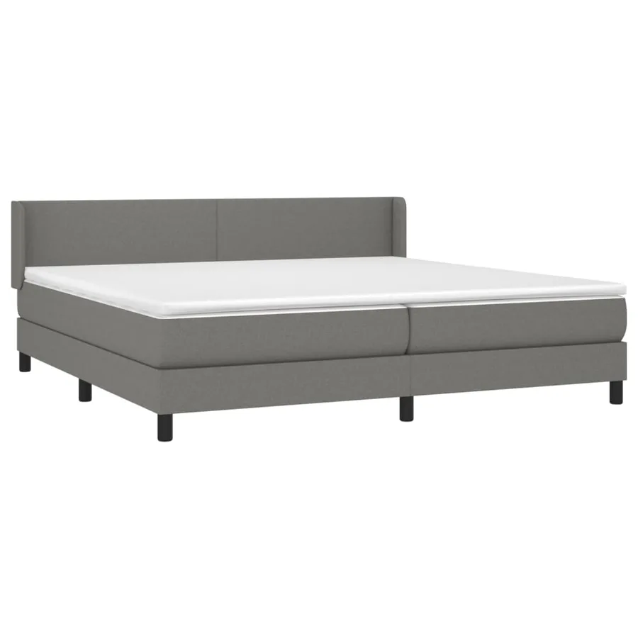Sommier à lattes de lit avec matelas Gris foncé 200x200cm Tissu - 3