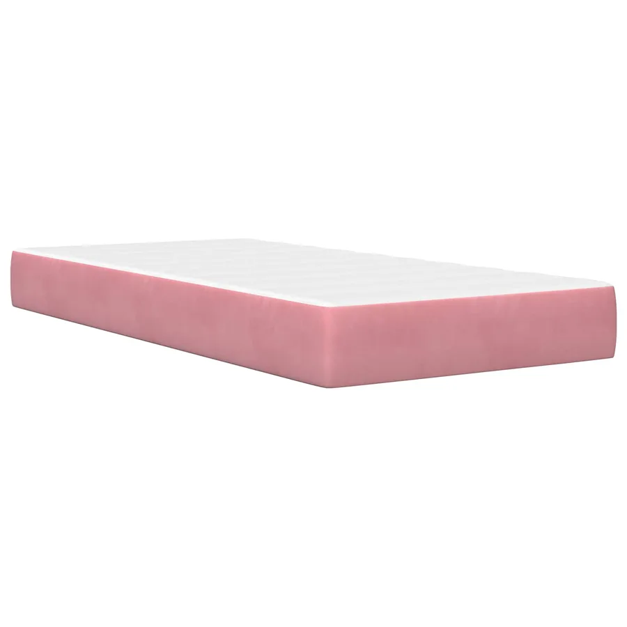 Cadre de lit avec matelas Rose 80 x 200 cm Velours - 5