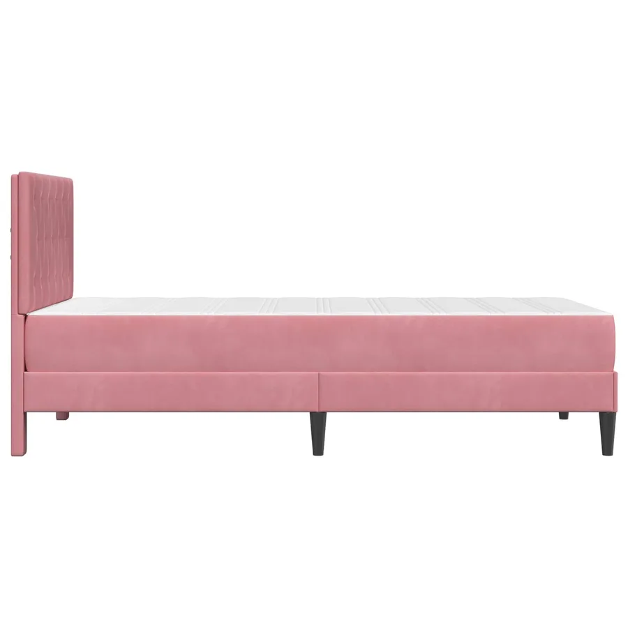 Cadre de lit avec matelas Rose 80 x 200 cm Velours - 7