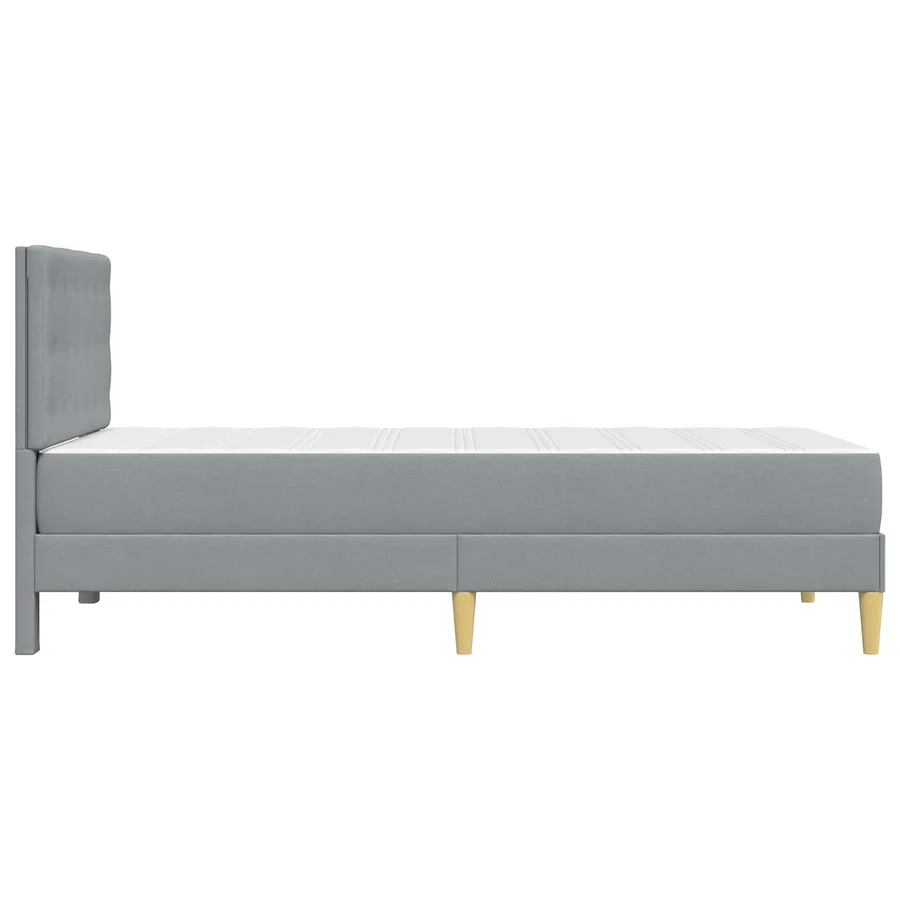 Cadre de lit avec matelas Gris clair 90 x 200 cm Tissu - 7