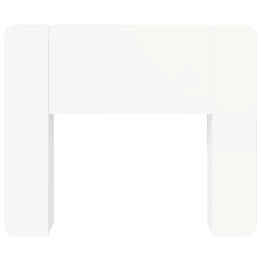 Cabinet de Tête de Lit avec stockage Blanc Bois d'ingénierie - 5