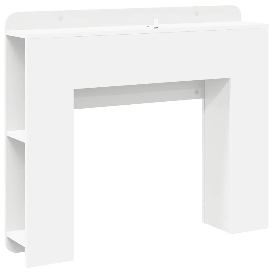 Cabinet de Tête de Lit avec stockage Blanc Bois d'ingénierie - 7