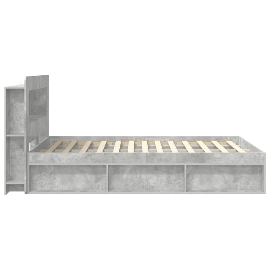 Cadre de lit avec rangement Gris béton 140 x 190 cm - 4