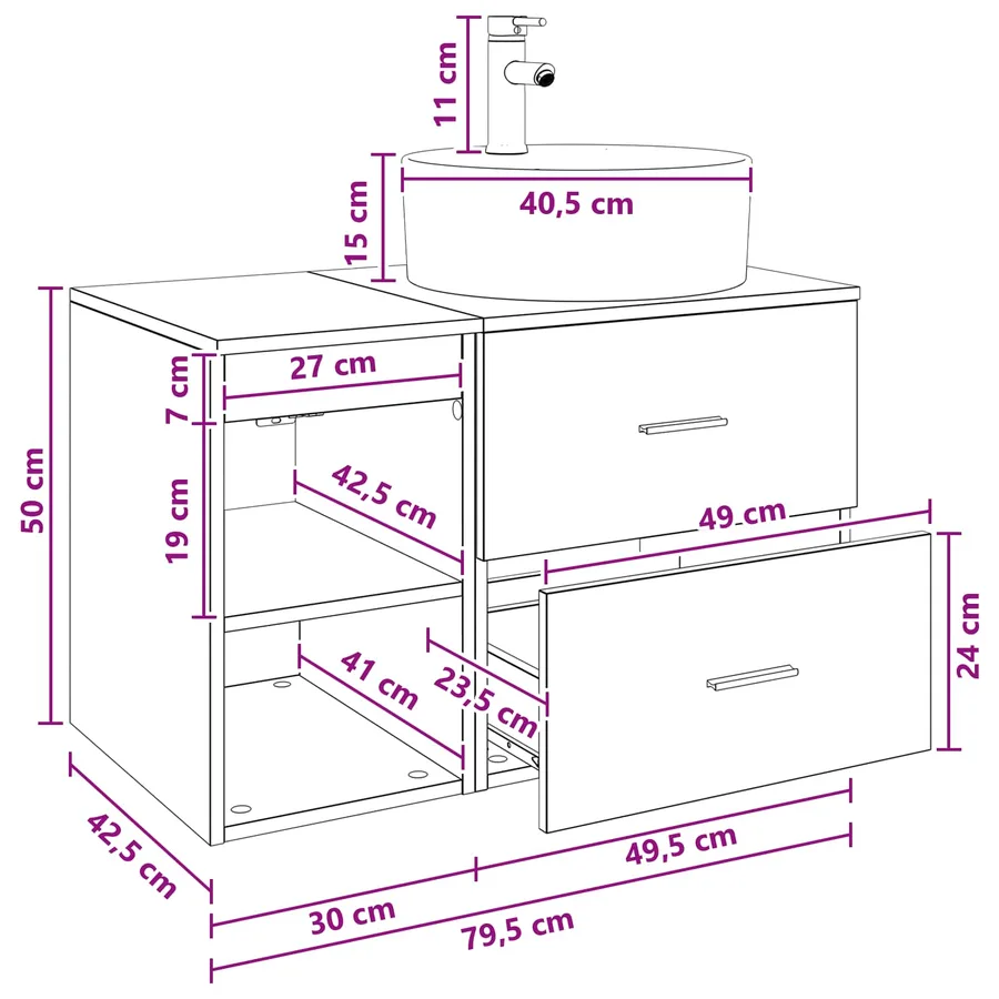 Ensemble de mobilier de salle de bain 2 pcs Blanc - 10
