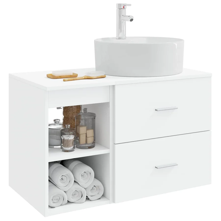 Ensemble de mobilier de salle de bain 2 pcs Blanc - 3