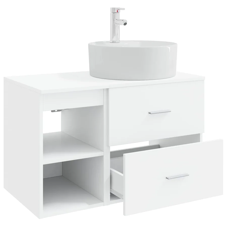 Ensemble de mobilier de salle de bain 2 pcs Blanc - 4