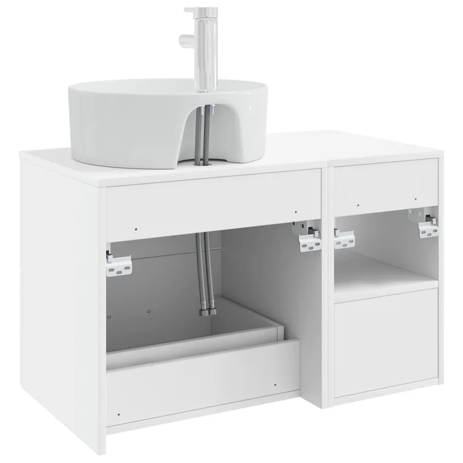 Ensemble de mobilier de salle de bain 2 pcs Blanc - 6