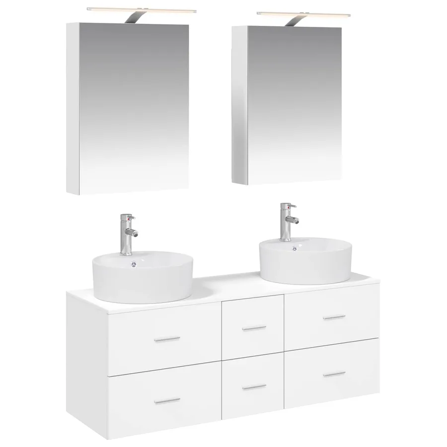 Ensemble de mobilier de salle de bain 5 pcs Blanc - 2