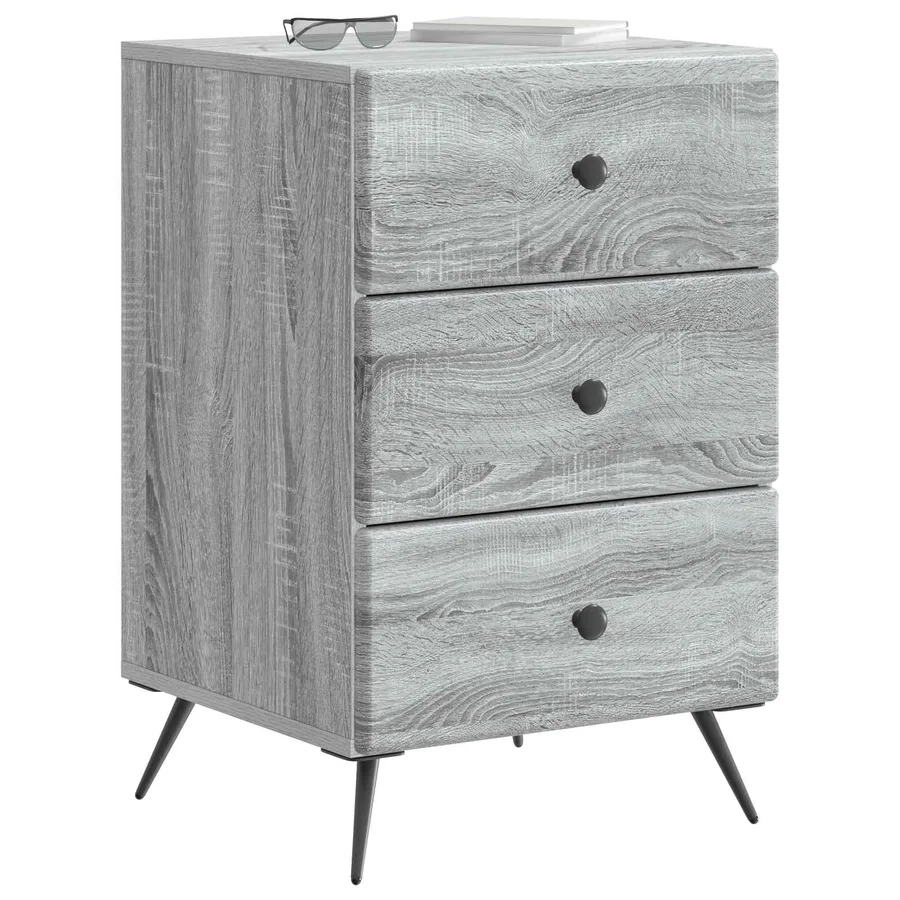 Cabinet de chevet avec tiroir Sonoma gris 43 x 41 x 66,5 cm - 3