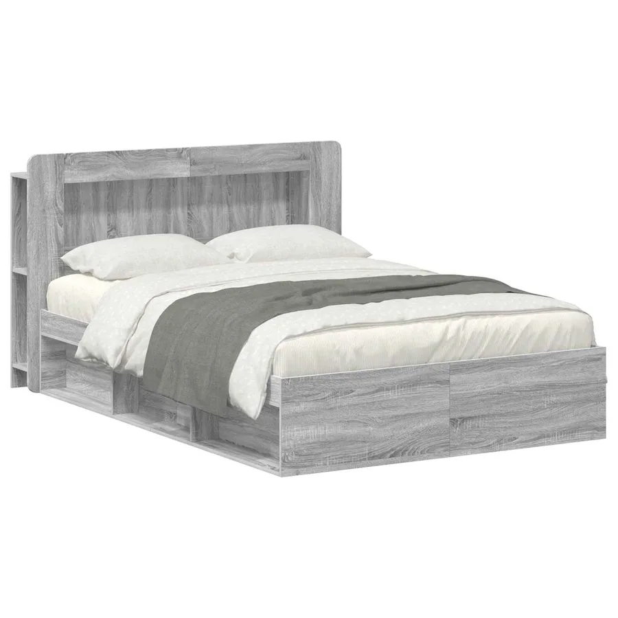 Cadre de lit avec rangement Sonoma gris 140 x 200 cm - 2