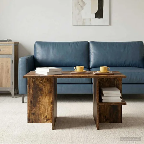 Table basse Chêne Fumé 87 x 50 x 45 cm Bois d’ingénierie