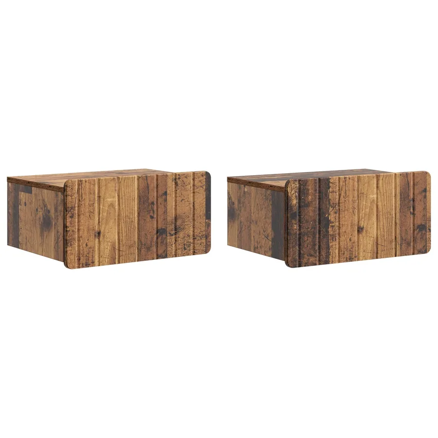 Cabinet de chevet mural 2 pcs Bois ancien 49 x 34,5 x 24 cm - 2