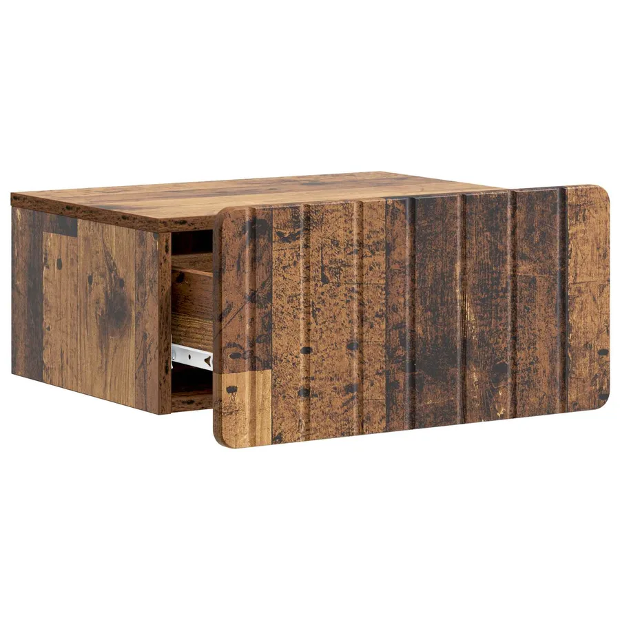 Cabinet de chevet mural 2 pcs Bois ancien 49 x 34,5 x 24 cm - 6