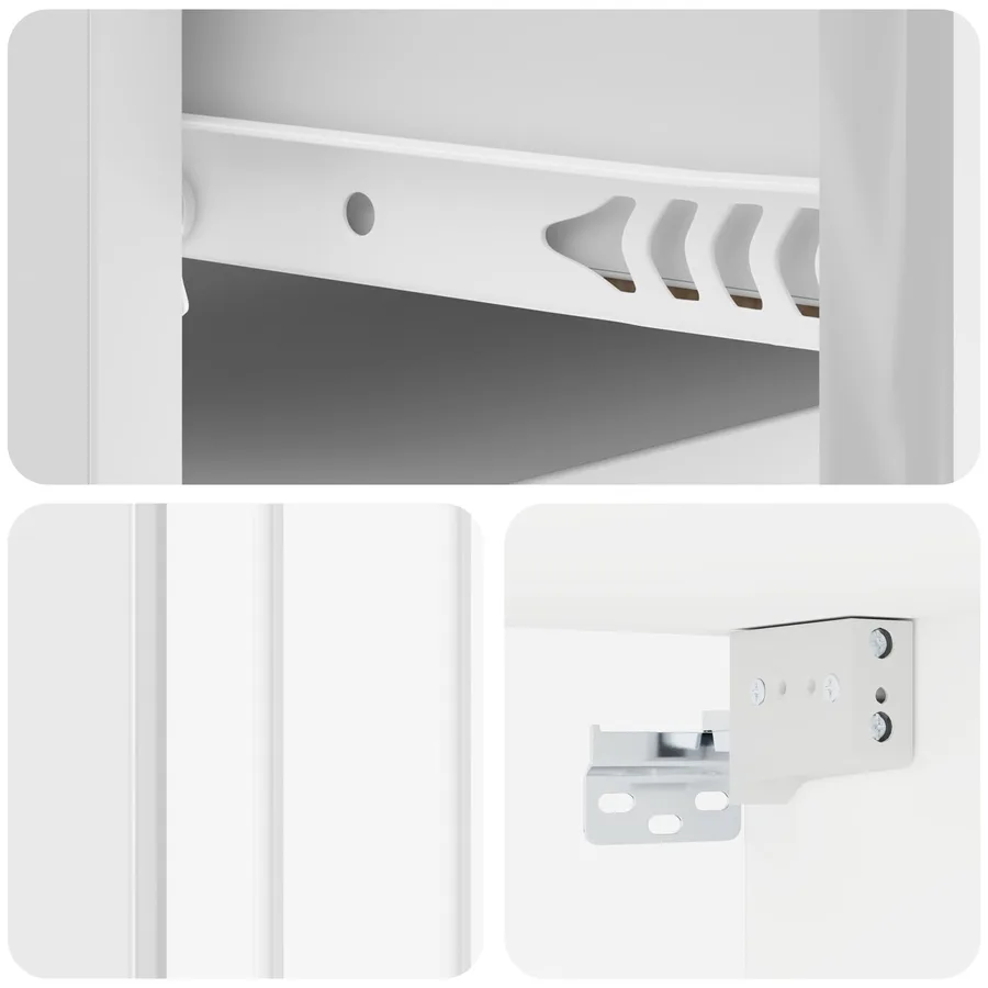 Cabinet de chevet mural 2 pcs Blanc brillant 49 x 34,5 x 24 cm - 10