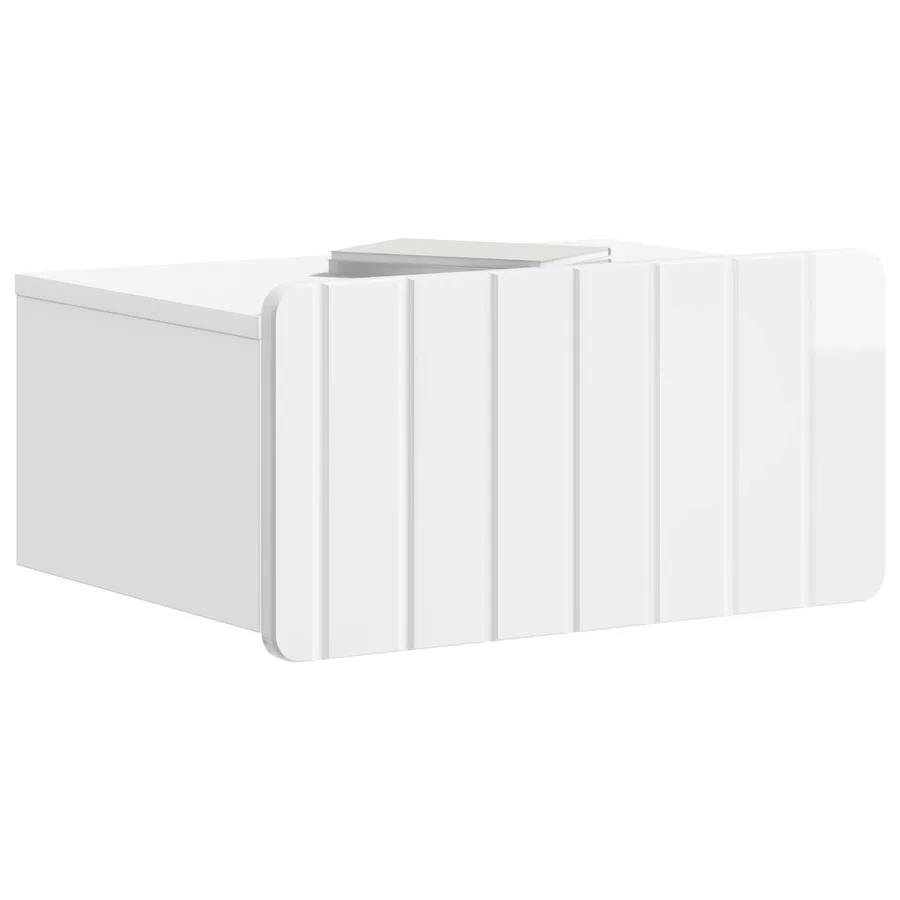 Cabinet de chevet mural 2 pcs Blanc brillant 49 x 34,5 x 24 cm - 3