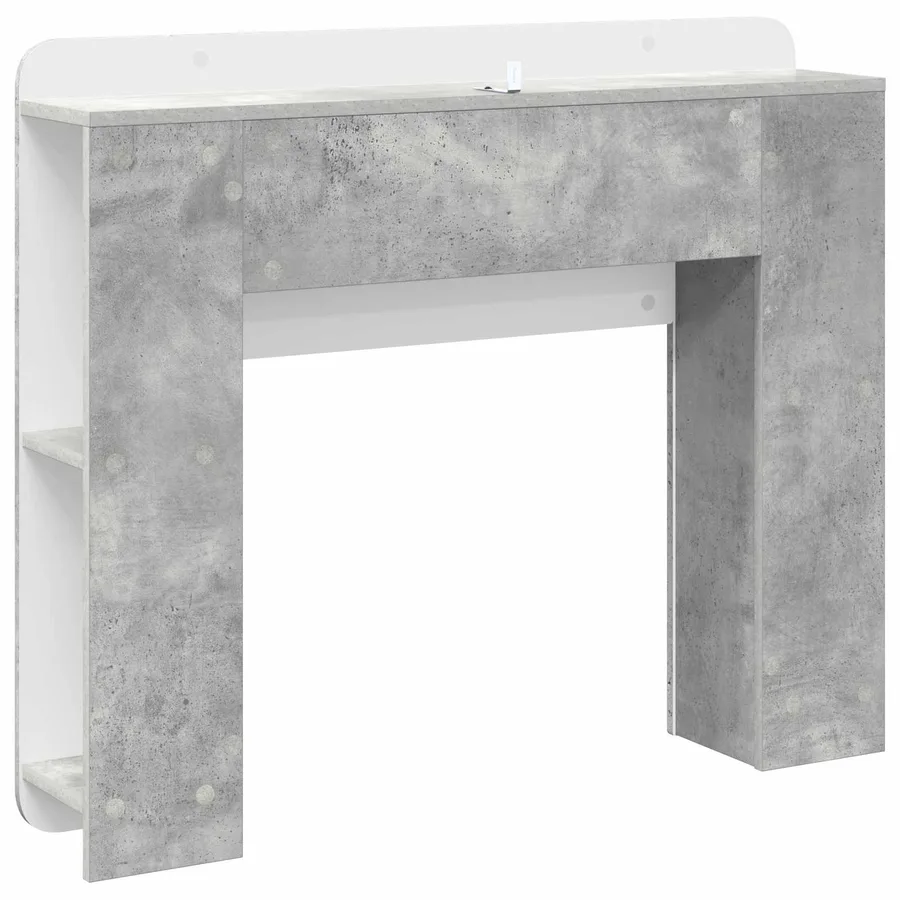 Cabinet de Tête de Lit Gris béton Bois d'ingénierie - 7