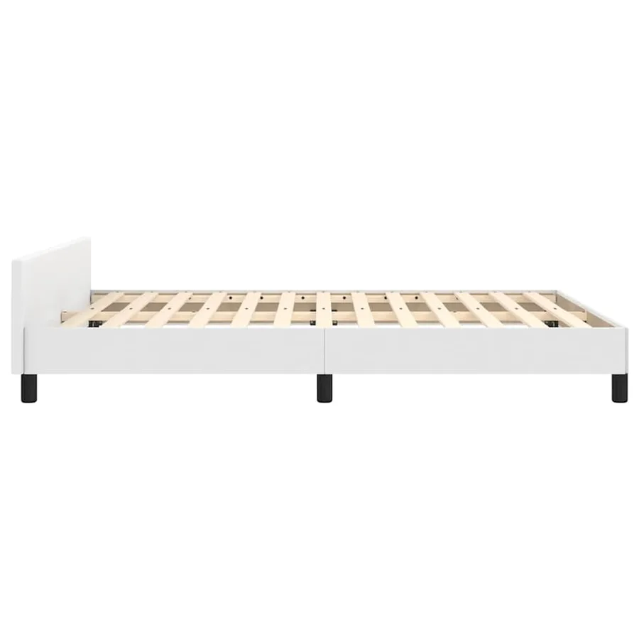 Cadre de lit avec tête de lit sans matelas blanc 140x190 cm - 6