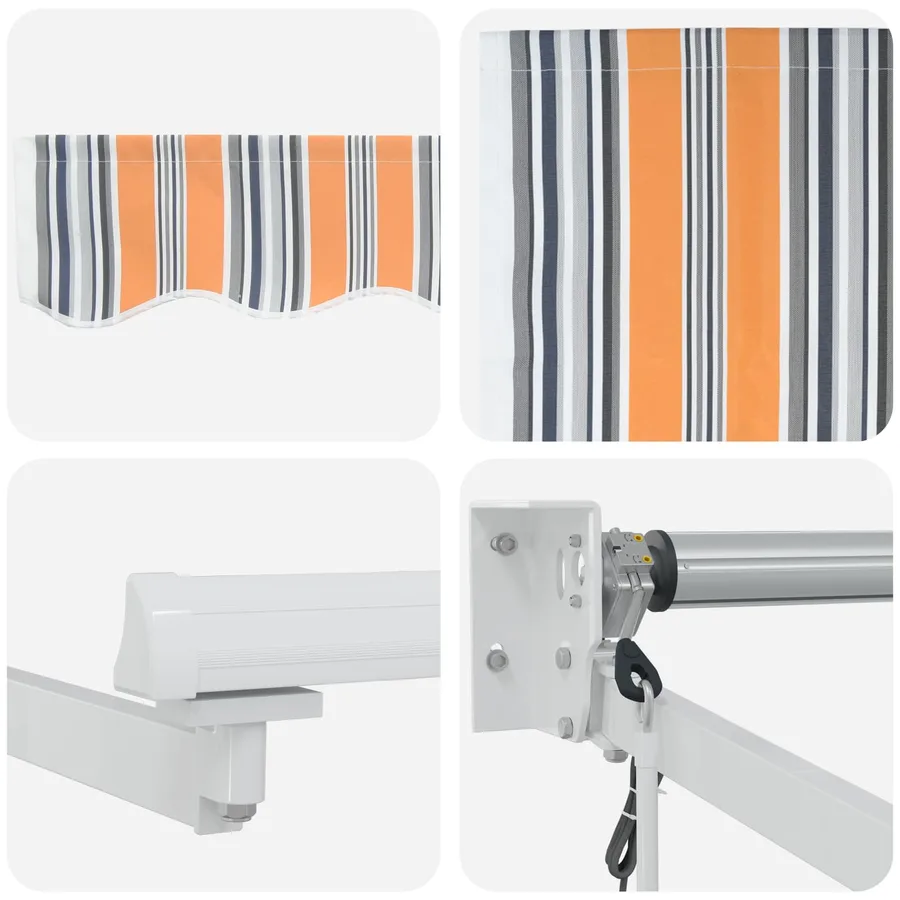 Auvent rétractable électrique Gris, Orange, Blanc 5 x 3 m - 7
