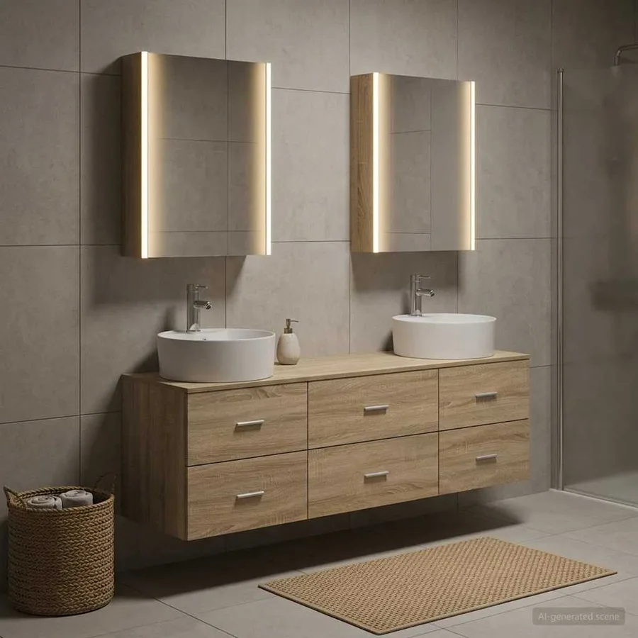 Ensemble de mobilier de salle de bain 5 pcs Chêne Sonoma - 4