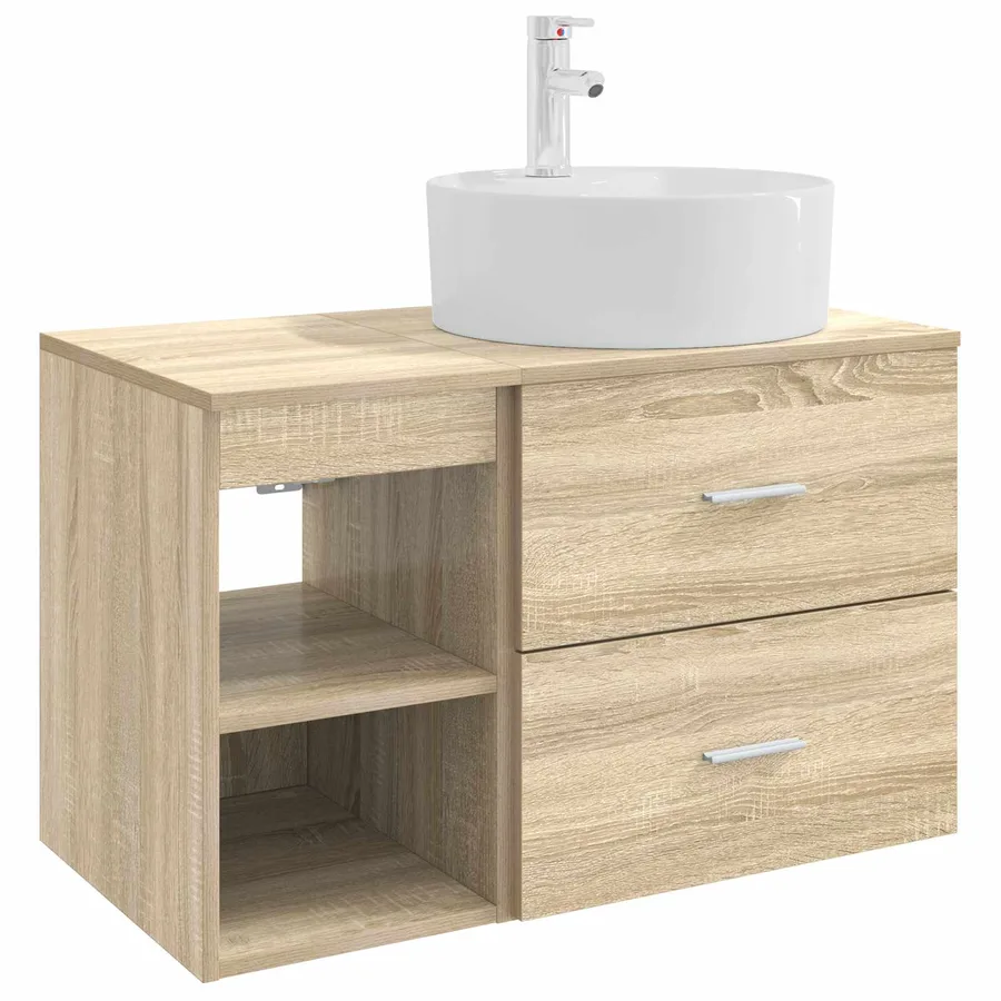 Ensemble de mobilier de salle de bain 2 pcs Chêne Sonoma - 2